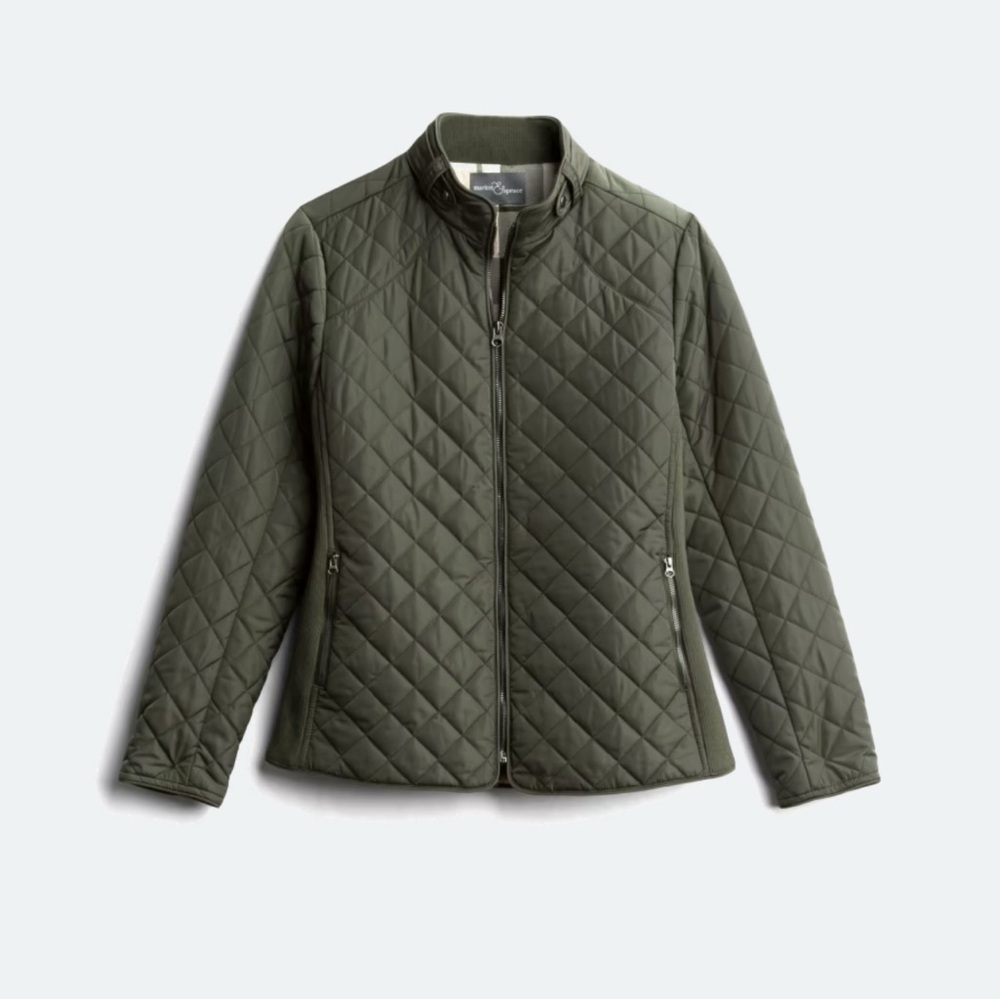 Olive Quilted Women's Jacket - Picture 6 of 10